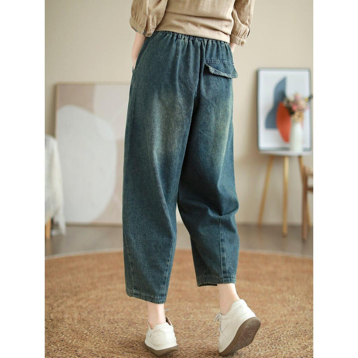 Women Autumn Retro Loose Harem Jeans - ZYLIRA