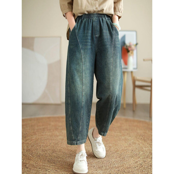 Women Autumn Retro Loose Harem Jeans - ZYLIRA