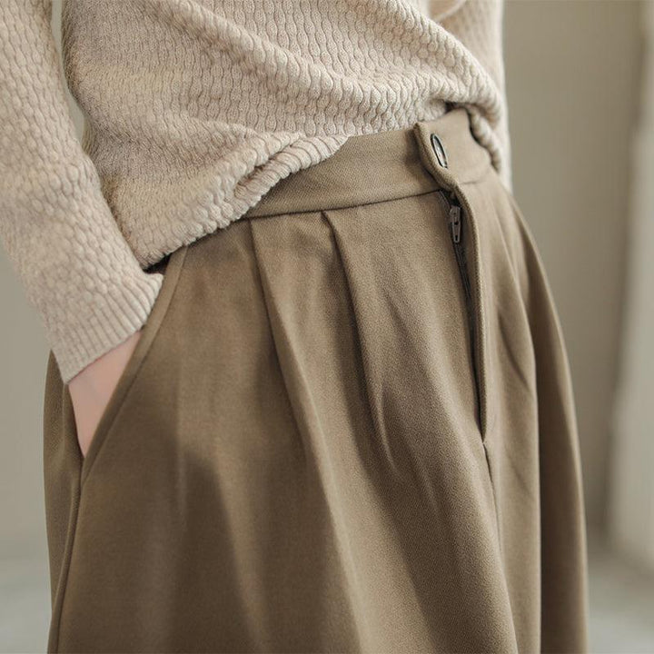 Women Autumn Solid Woolen Loose Skirt - ZYLIRA