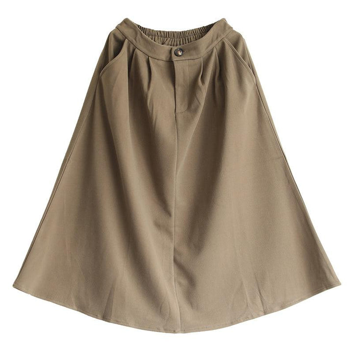 Women Autumn Solid Woolen Loose Skirt - ZYLIRA