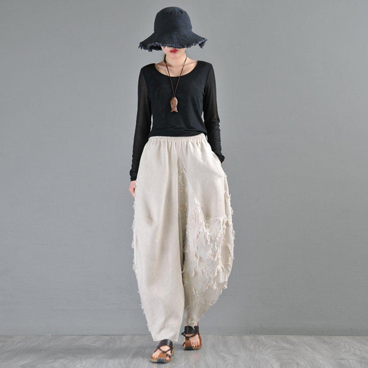 Women Casual Loose Linen Harmen Pants Trousers - ZYLIRA