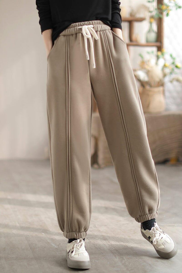 Women Loose Casual Minimalist Furred Pants - ZYLIRA