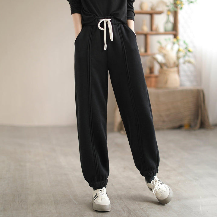 Women Loose Casual Minimalist Furred Pants - ZYLIRA