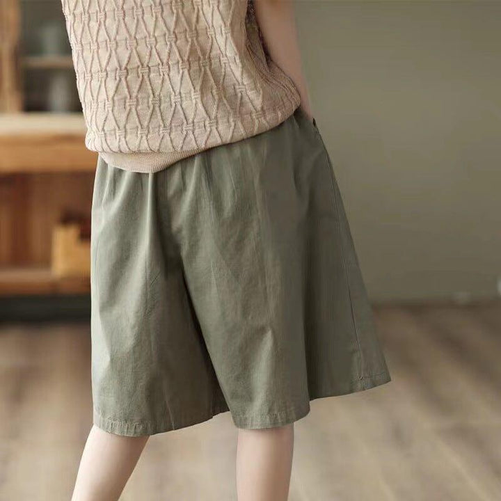 Women Loose Casual Summer Minimalist Cotton Shorts - ZYLIRA