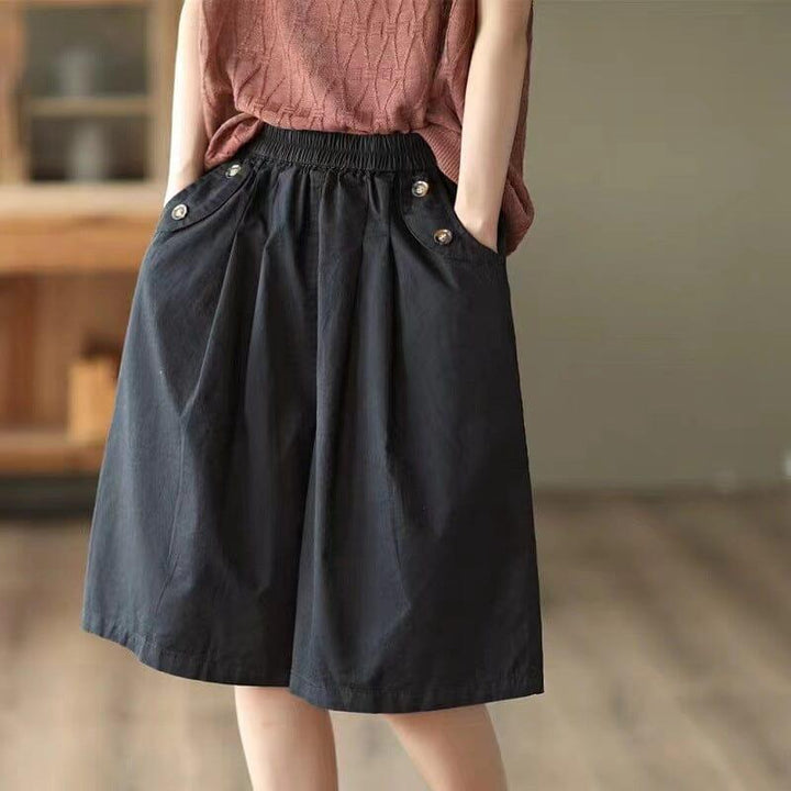 Women Loose Casual Summer Minimalist Cotton Shorts - ZYLIRA