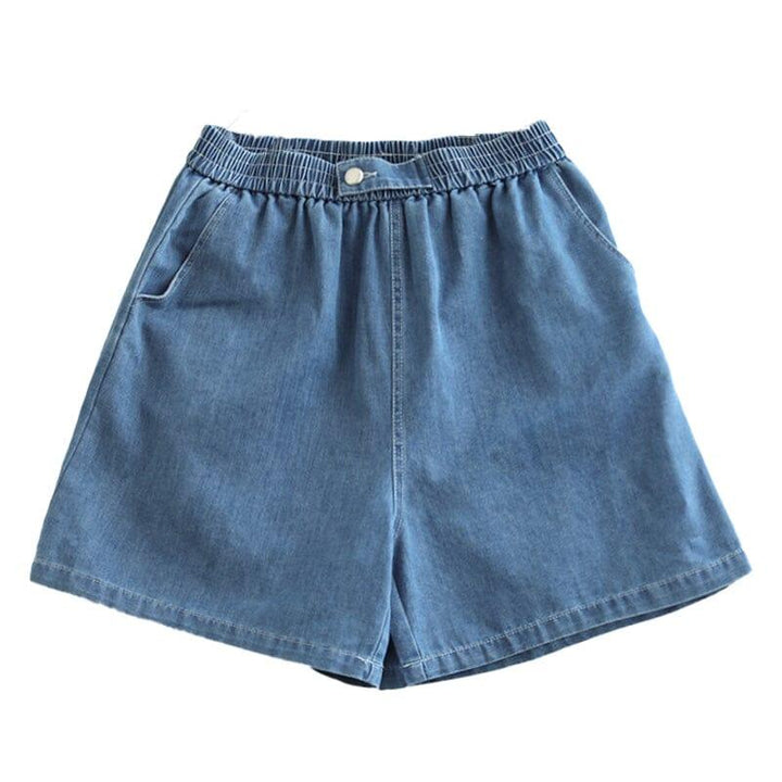 Women Loose Solid Casual Summer Denim Shorts - ZYLIRA