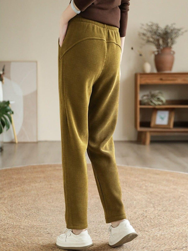 Women Minimalist Casual Furred Corduroy Pants - ZYLIRA