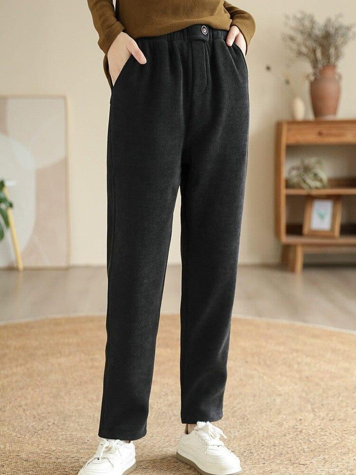 Women Minimalist Casual Furred Corduroy Pants - ZYLIRA