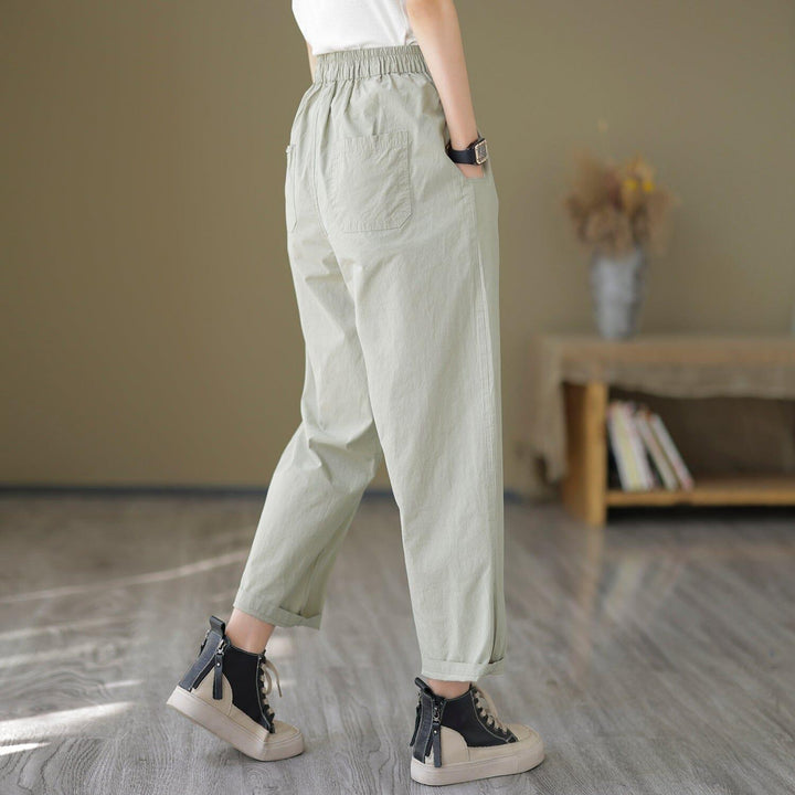 Women Minimalist Casual Loose Cotton Pants - ZYLIRA