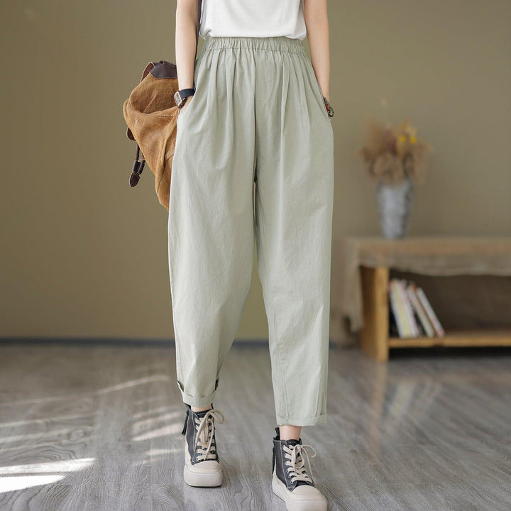 Women Minimalist Casual Loose Cotton Pants - ZYLIRA