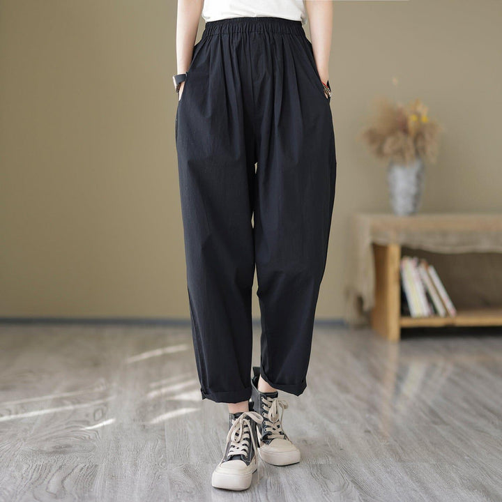 Women Minimalist Casual Loose Cotton Pants - ZYLIRA