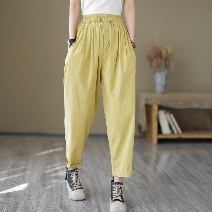 Women Minimalist Casual Loose Cotton Pants - ZYLIRA