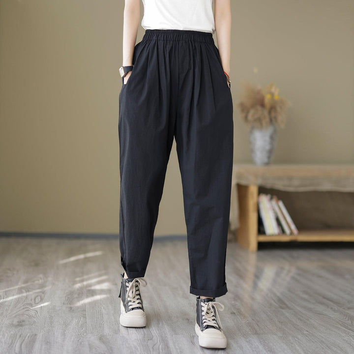 Women Minimalist Casual Loose Cotton Pants - ZYLIRA