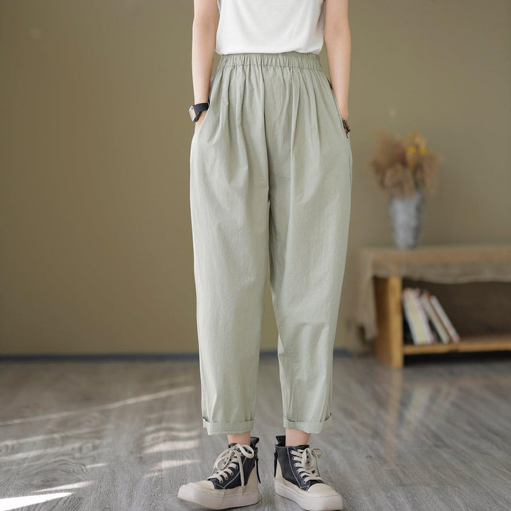 Women Minimalist Casual Loose Cotton Pants - ZYLIRA