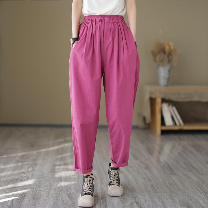 Women Minimalist Casual Loose Cotton Pants - ZYLIRA