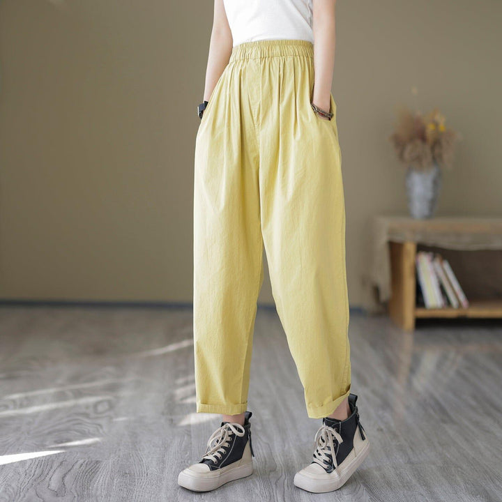 Women Minimalist Casual Loose Cotton Pants - ZYLIRA