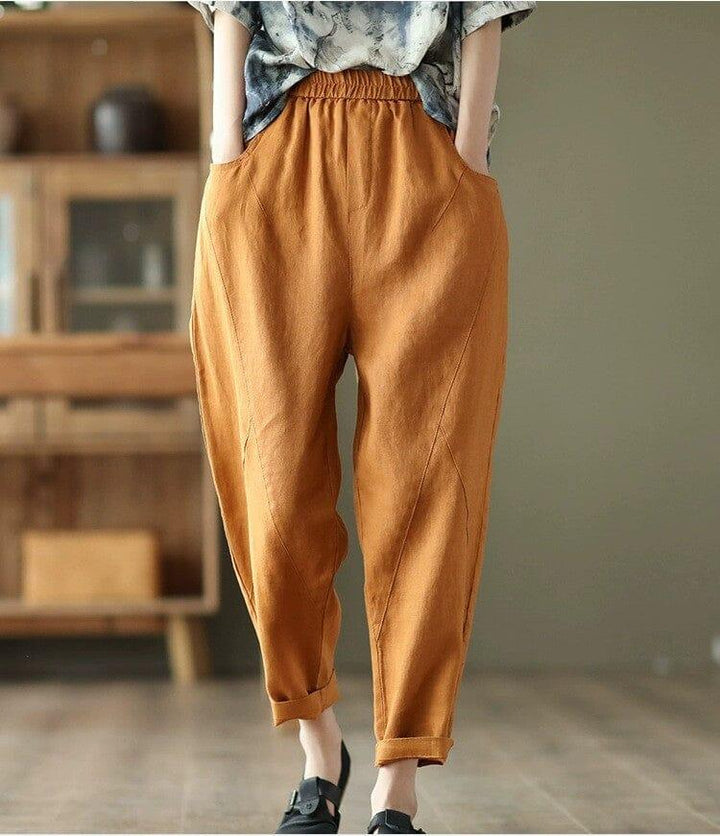 Women Minimalist Casual Loose Linen Pants - ZYLIRA