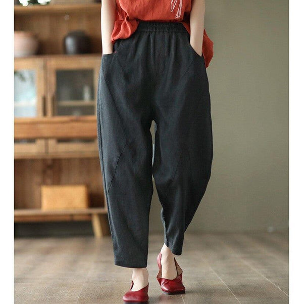 Women Minimalist Casual Loose Linen Pants - ZYLIRA