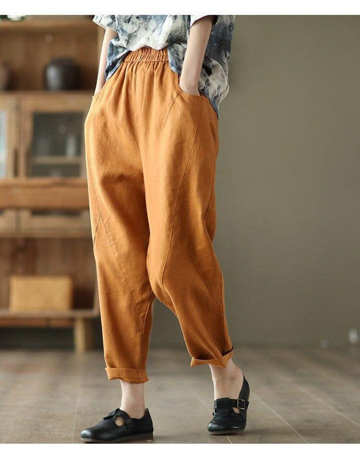 Women Minimalist Casual Loose Linen Pants - ZYLIRA