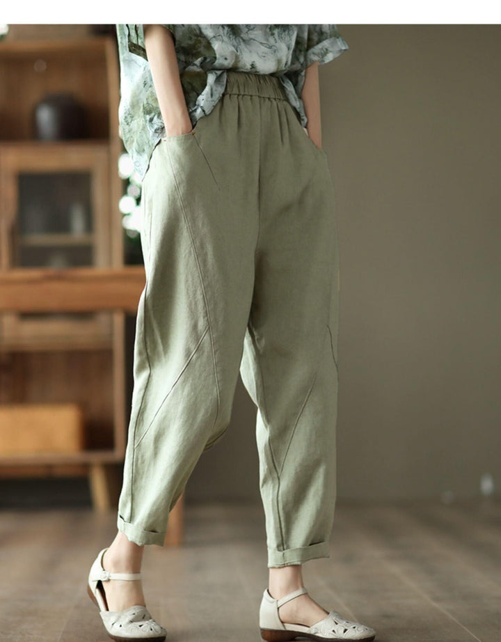 Women Minimalist Casual Loose Linen Pants - ZYLIRA