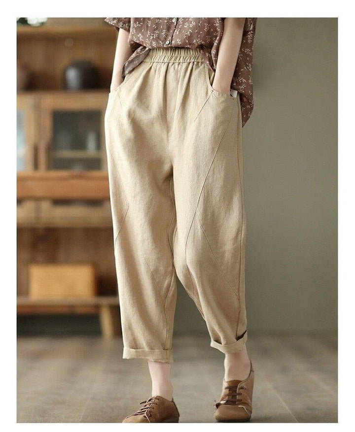 Women Minimalist Casual Loose Linen Pants - ZYLIRA