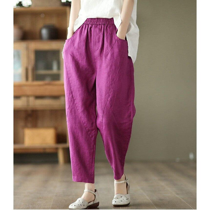 Women Minimalist Casual Loose Linen Pants - ZYLIRA