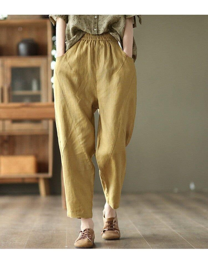 Women Minimalist Casual Loose Linen Pants - ZYLIRA