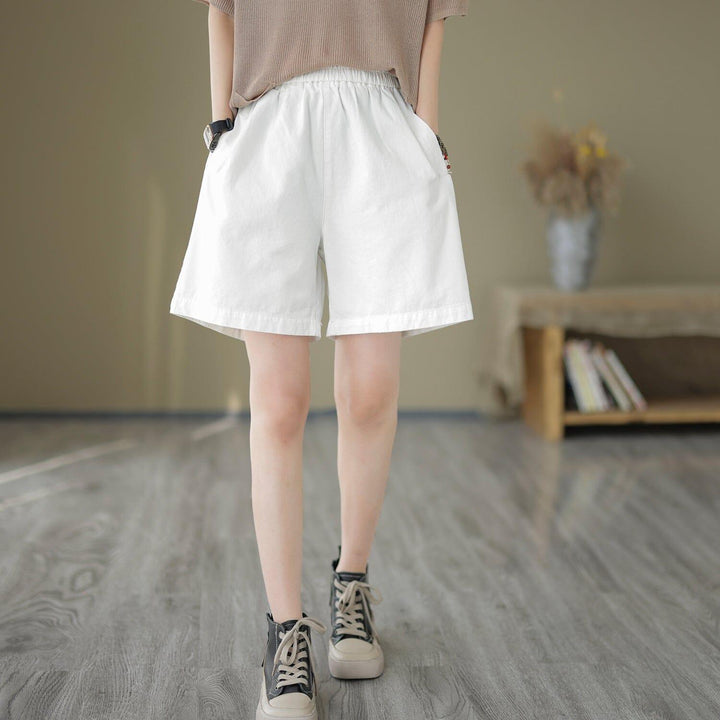 Women Minimalist Loose Cotton Casual Shorts - ZYLIRA