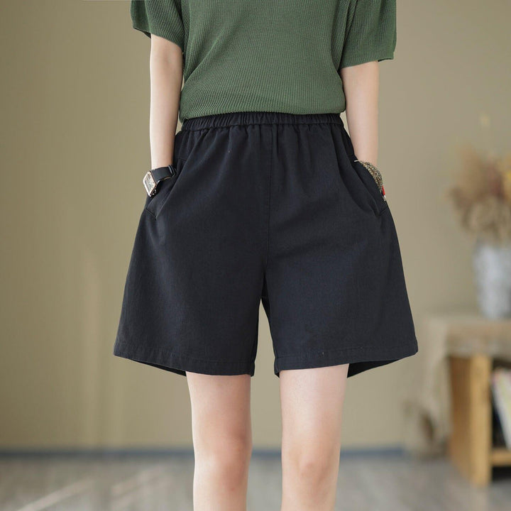 Women Minimalist Loose Cotton Casual Shorts - ZYLIRA