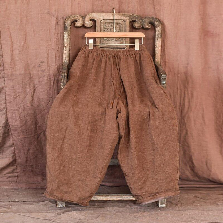 Women Plus Size Retro Loose Casual Linen Pants - ZYLIRA