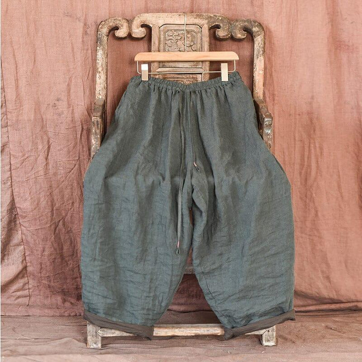 Women Plus Size Retro Loose Casual Linen Pants - ZYLIRA