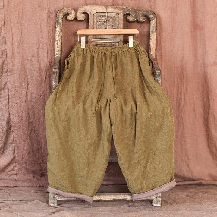 Women Plus Size Retro Loose Casual Linen Pants - ZYLIRA