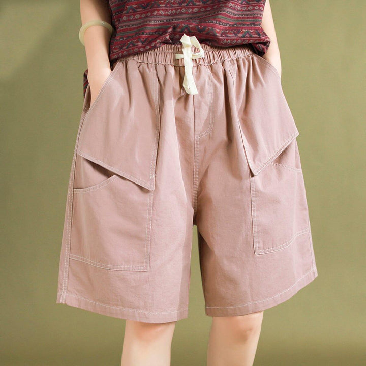 Women Retro Cotton Loose Casual Summer Shorts - ZYLIRA