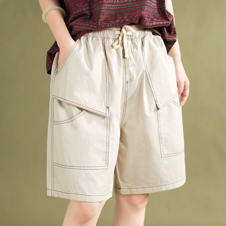 Women Retro Cotton Loose Casual Summer Shorts - ZYLIRA