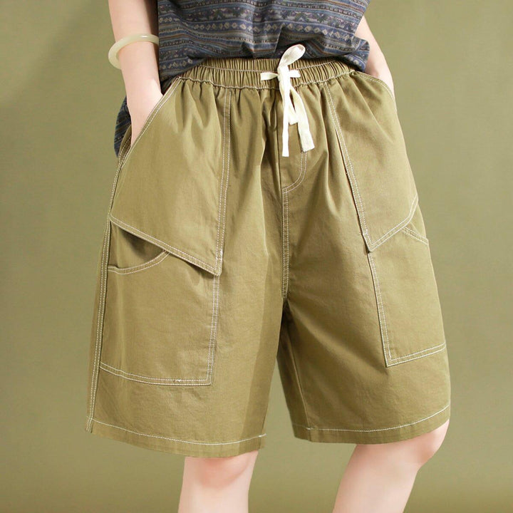 Women Retro Cotton Loose Casual Summer Shorts - ZYLIRA