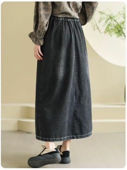 Women Retro Minimalist Casual Split Skirt - ZYLIRA