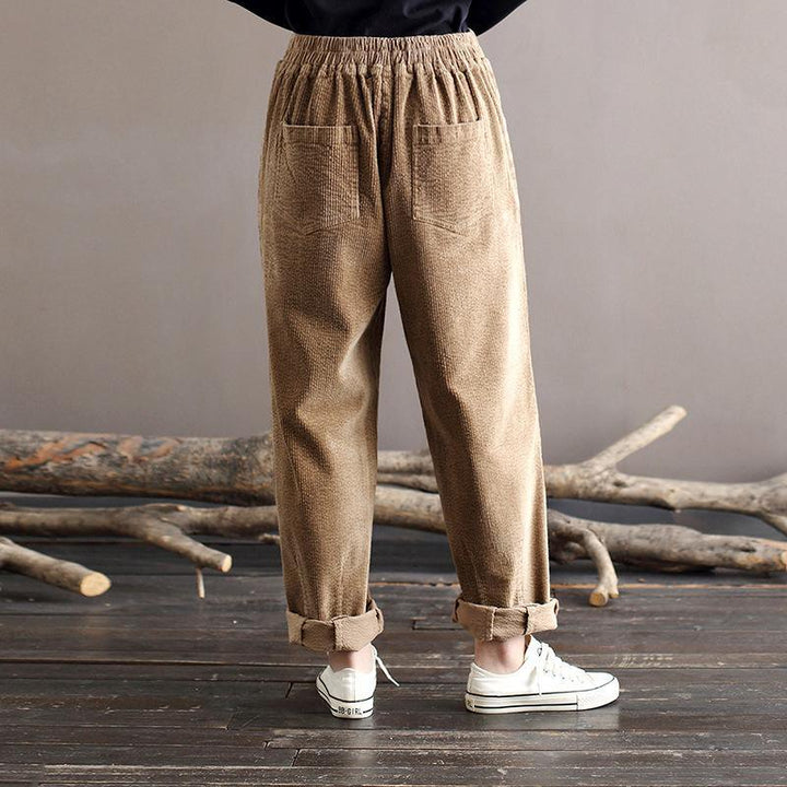 Women Spring Cotton Corduroy Retro Casual Pants - ZYLIRA