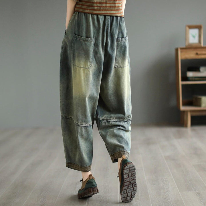 Women Spring Retro Loose Cotton Jeans - ZYLIRA