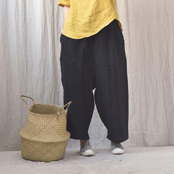 Women Spring Retro Plus Size Casual Linen Pants - ZYLIRA