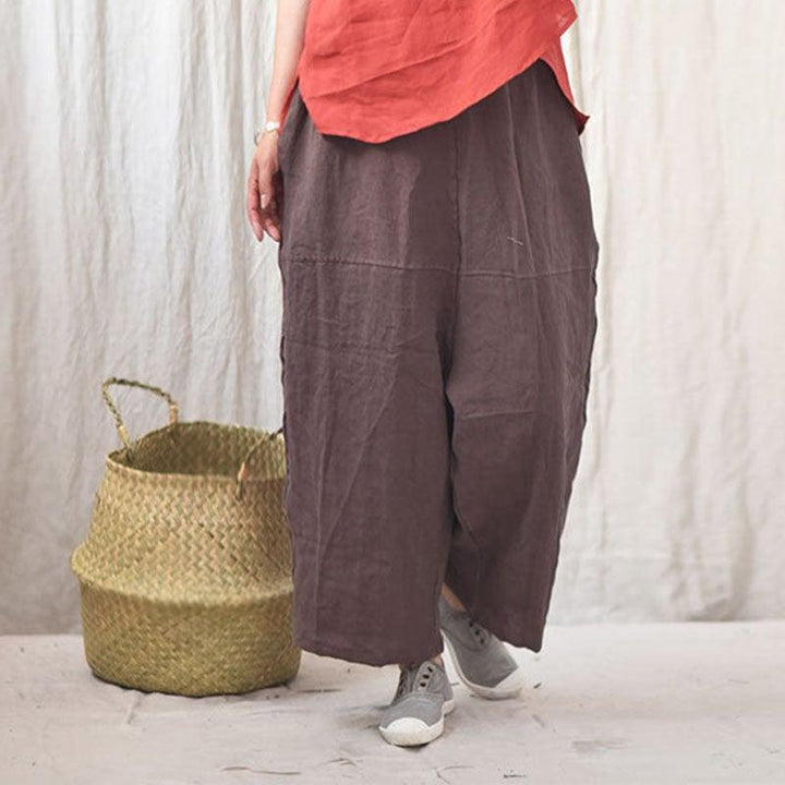 Women Spring Retro Plus Size Casual Linen Pants - ZYLIRA