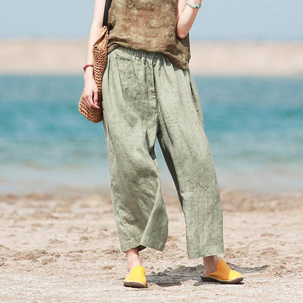 Women Summer Linen Pants Loose - ZYLIRA