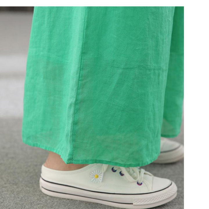 Women Summer Linen Wide Leg Pants - ZYLIRA