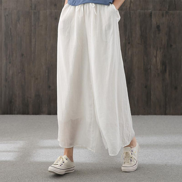 Women Summer Linen Wide Leg Pants - ZYLIRA