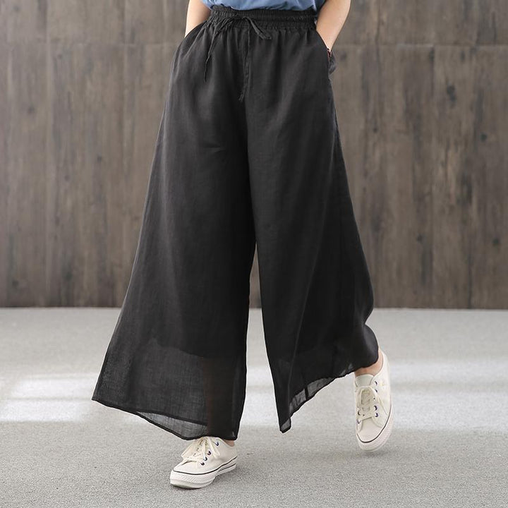 Women Summer Linen Wide Leg Pants - ZYLIRA