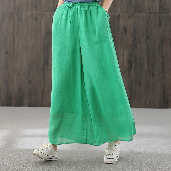 Women Summer Linen Wide Leg Pants - ZYLIRA