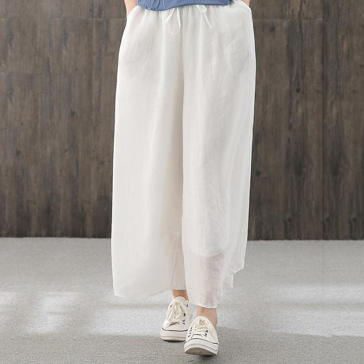 Women Summer Linen Wide Leg Pants - ZYLIRA