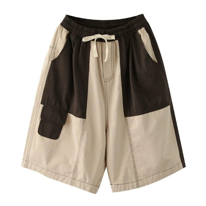 Women Summer Loose Patchwork Cotton Shorts - ZYLIRA