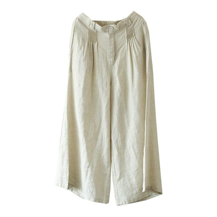 Women Summer Minimalist Linen Wide Leg Pants - ZYLIRA