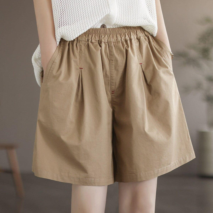 Women Summer Minimalist Solid Casual Loose Shorts - ZYLIRA