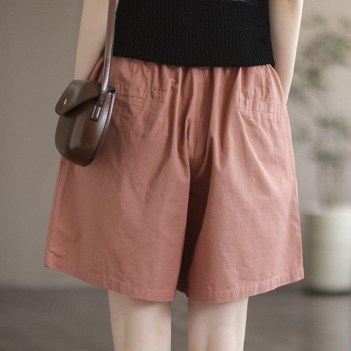 Women Summer Minimalist Solid Casual Loose Shorts - ZYLIRA